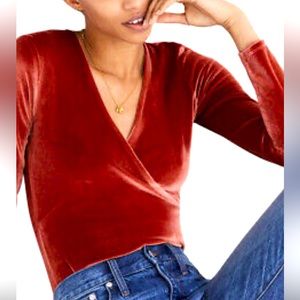 Madewell Wrap Velvet Bodysuit